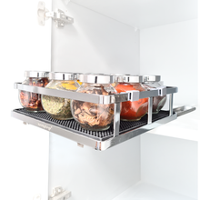 Load image into Gallery viewer, Kwirkythings Pull Out Spice Rack Suitable For Inside Kitchen Cupboards - Stainless Steel Chrome, Organise Your Spices &amp; Condiments With Ease
