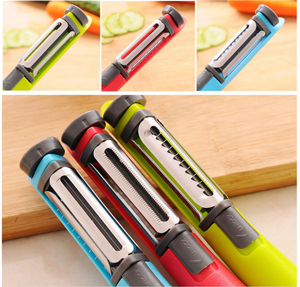 Dropship 3 In 1 Square Shaped Fruit And Vegetable Peeler Rotary