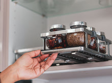 Load image into Gallery viewer, Kwirkythings Pull Out Spice Rack Suitable For Inside Kitchen Cupboards - Stainless Steel Chrome, Organise Your Spices &amp; Condiments With Ease
